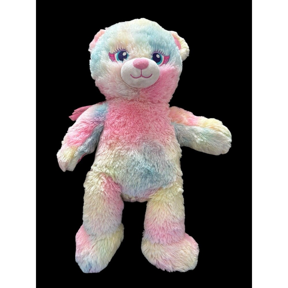 Build a Bear Rainbow Dreams Bear Pastel Plush 16" Wing Fairy Stuffed Animal Soft - Picture 2 of 9